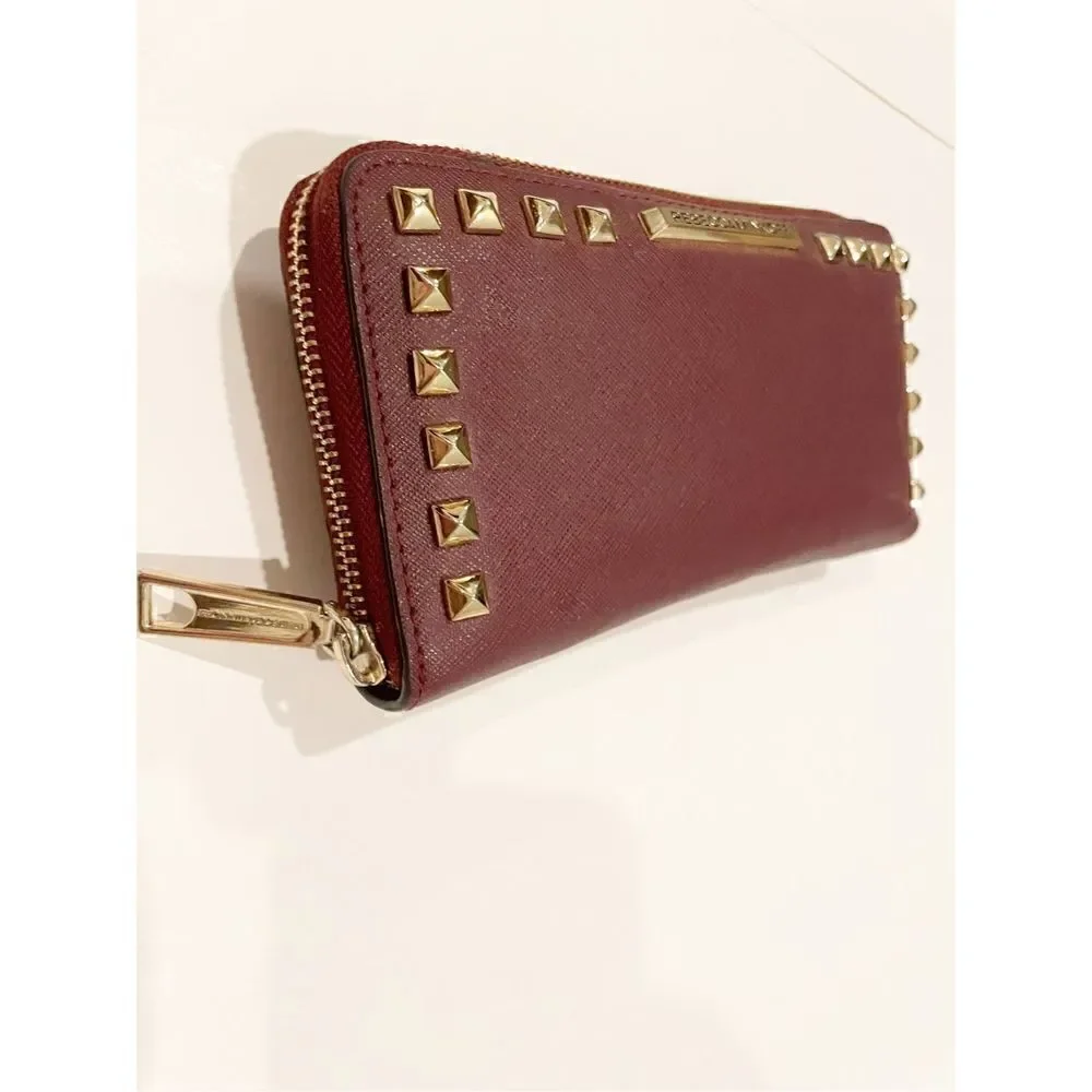 Rebecca Minkoff Continental Wallet Gold Rockstud Zip Around